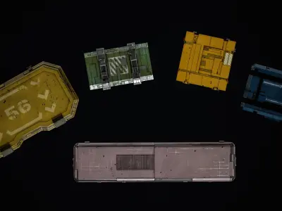SciFi Crates Pack Vol 1 Low-poly 3D model