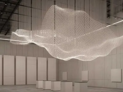 Parametric VR Gallery Futuristic Exhibition Space  3D model