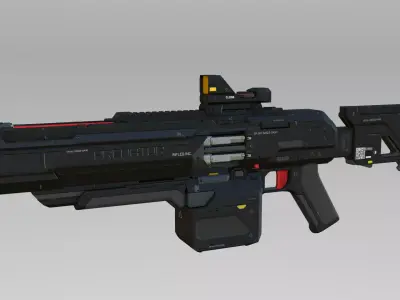 Assault Rifle Concept Low-poly 3D model