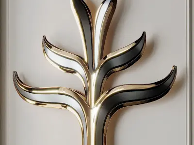 Set of Two Huge Brass by Richard Faure 3D model