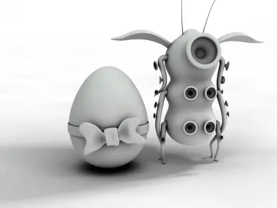 Alien Bunny Happy Easter 3D model