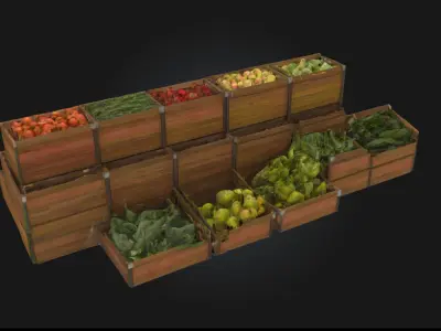 Market Bounty  Harvest Riches in Every Crate 3D model