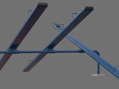 Seesaw 1A Low-poly 3D model