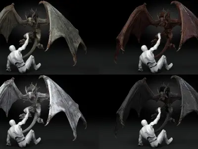 Harpy Vampire Low-poly 3D model