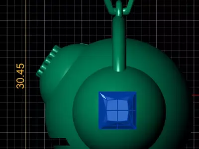 Cute Robot Pendant 3D Printable Gold Jewelry 3D print model