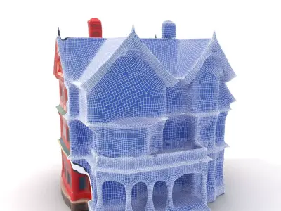 Victorian Red House model pack Low-poly 3D model