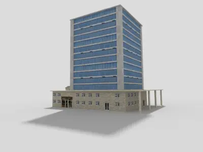 Commercial Building Low-poly 3D model