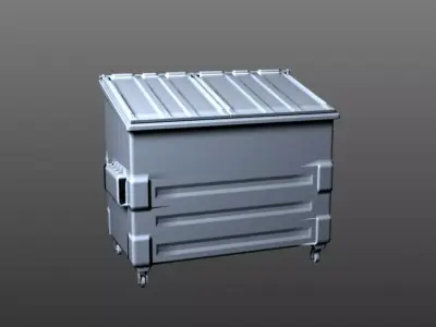 Dumpster trash can Low-poly 3D model