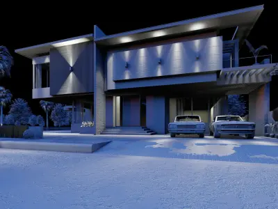 Modern Villa 3D model 1 kanal house 3D model