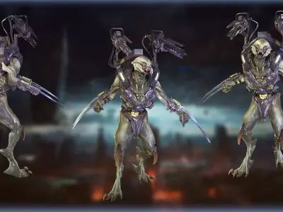 Alien Warrior 04 Low-poly 3D model