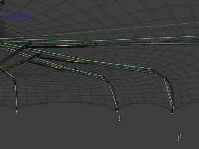 Outdoor Umbrella Fully Rigged 3D model