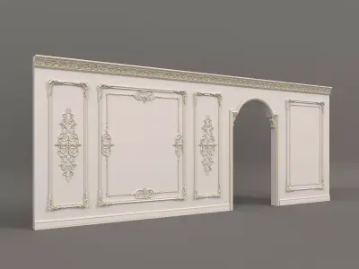 Wall Molding in Classic French style 17 3D model