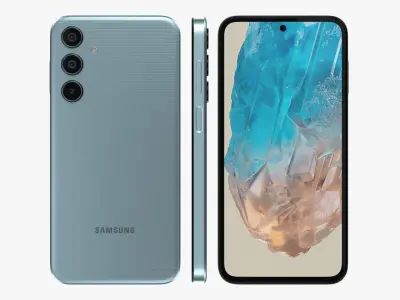 Samsung Galaxy M35 Light Blue Low-poly 3D model