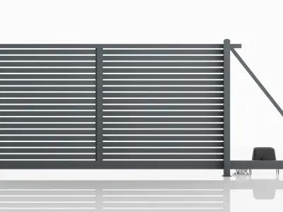 Aluminum Electric Sliding Gate - Model 2 - 8cm - 3D model