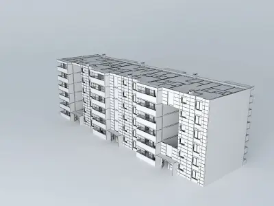 Social housing 6 floors Free 3D model