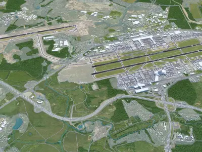 Sheremetyevo International Airport 20km Low-poly 3D model