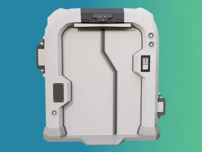 Sci-Fi Door with OpeningClosing Animation 3D Blender Model 3D model