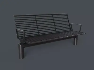 Metal Modern Bench 23 PBR Game Ready Low-poly 3D model