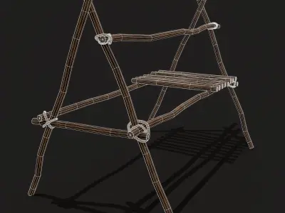 Rustic Native American Chippewa Kitchen Low-poly 3D model