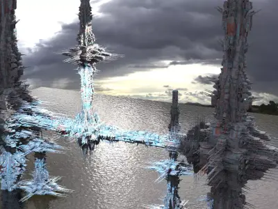 Saint City future Sky Base 3D model