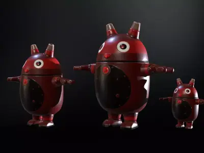 Minirobotic7Pack2 Low-poly 3D model