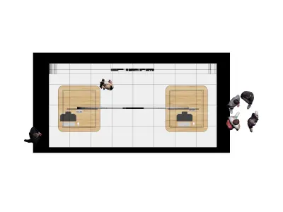 Exhibition Stand 6x3 3-sides open 3D model