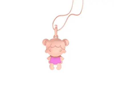 Kids Pendants 3dm STL OBJ FBX Renders Details 3D print model 16