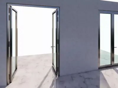 Generic Double Leaf  Outward Swing Door 3D model