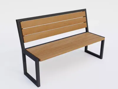 Model street bench Low-poly 3D model
