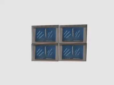 square blue window  Low-poly 3D model