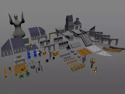 Modular Castle - Heroixsoft Low-poly 3D model