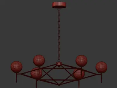 Rowan G Milky and Glass Pendat Chandelier 3D model