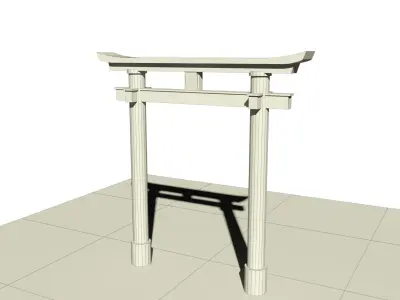 Japanese gate Torii Low-poly 3D model