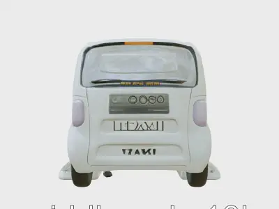 Maglev Capsule Taxi with Oval Design and LED Lighting Low-poly 3D model