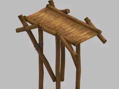 City Gate - Wooden Bridge 06 3D model