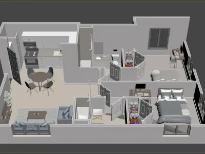 VRAY READY FLOOR PLAN 01 3D model