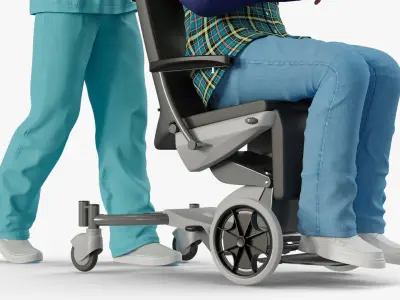  Medical Professional with Patient in Wheelchair 