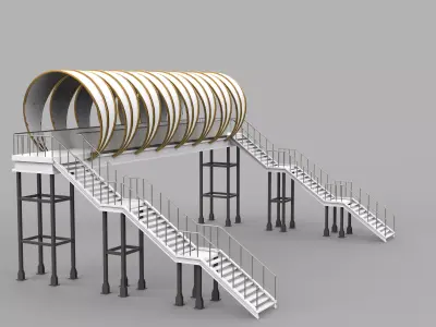 Overhead footbridge 3D model