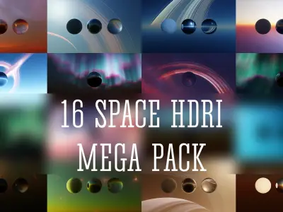 82 Space 8K Hdris Full Pack Low-poly 3D model