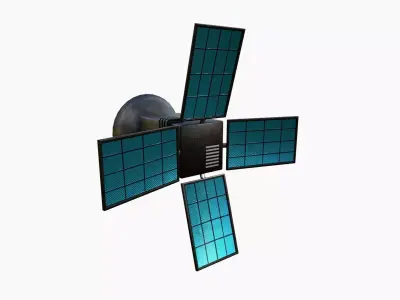 Satellite G05 Steel Blue - SciFi Space Design Low-poly 3D model