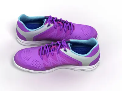 Purple Sports Shoes 3D model