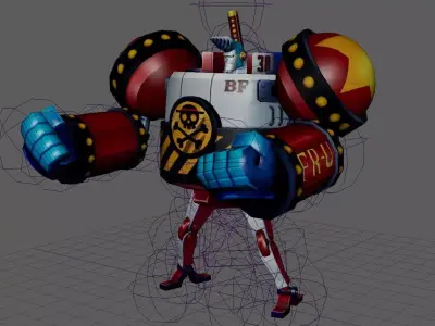 One Piece General Franky Low-poly 3D model