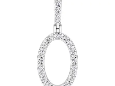 Alphabet O-letter single row pendant 3D print model