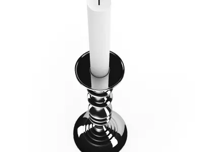 Chrome Candlestick 3D model