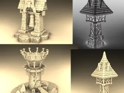 Collection - houses of the Middle Ages 3D print model