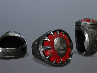 Skull Ring Low-poly 3D model