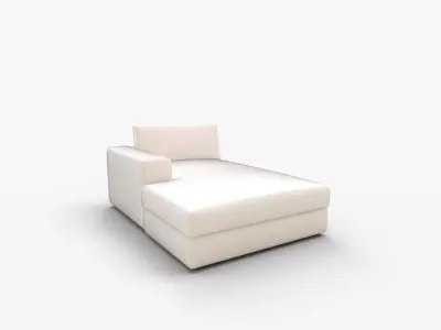 Beta Quartz White Left Chaise 3D model