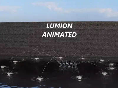 Lumion fountain - animated Low-poly 3D model