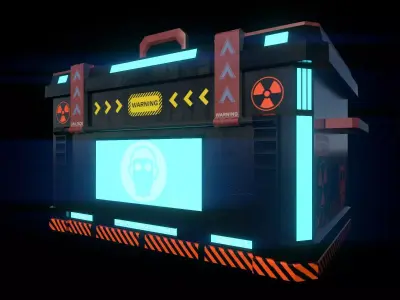 Crate sci-fi briefcase - Low-poly 3D model