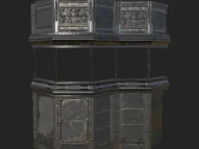 SciFi Wall Low-poly 3D model purchase